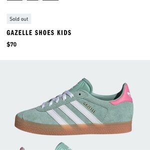 Adidas Gazelle Kids Shoes - Mint Green and Pink